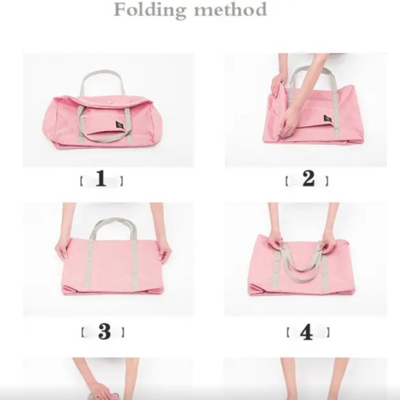 NEW Pink Travel Bag, Portable, Lightweight, Large Storage Capacity NWT Folds up - Picture 5 of 8